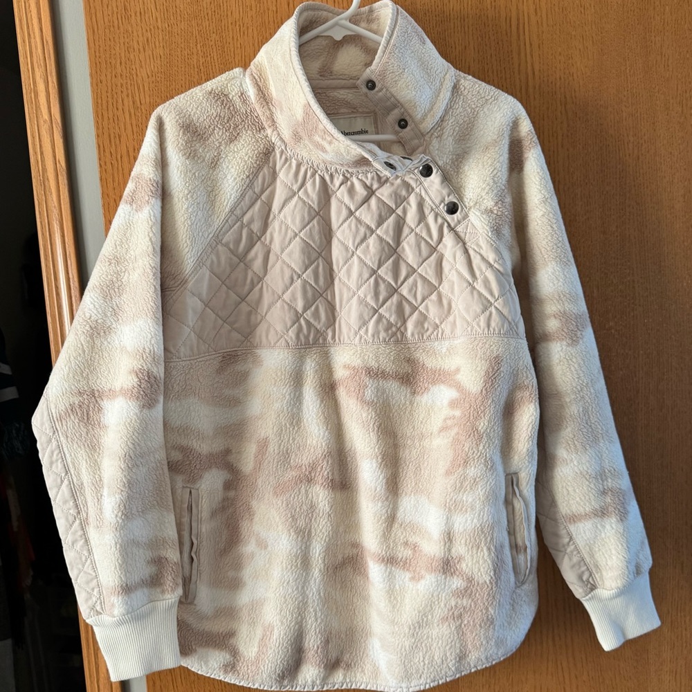 Abercrombie and Fitch Asymmetrical Snap Button Fleece